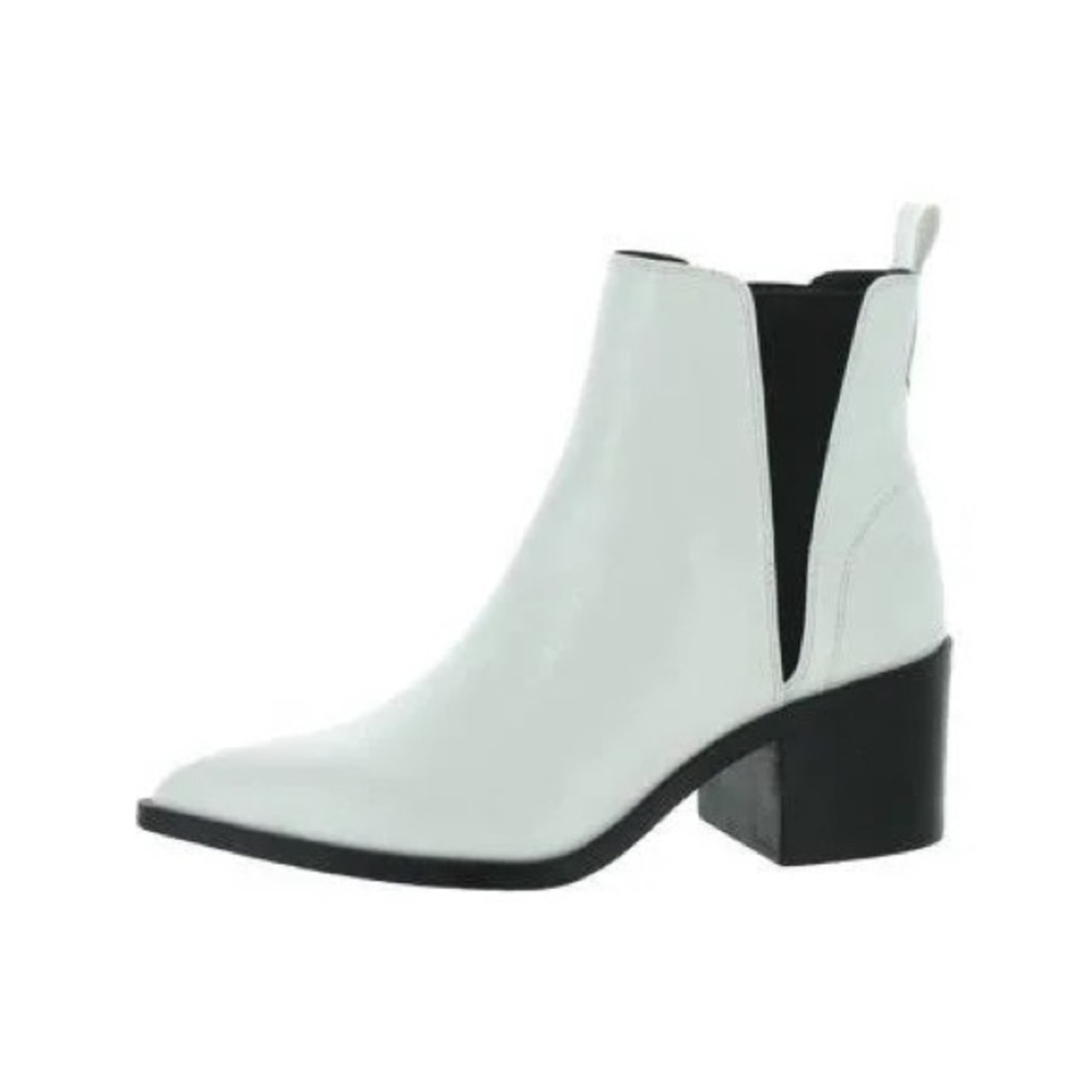 Steve Madden Womens Audience Leather Slip On Block Heel Boot Women's 6.5